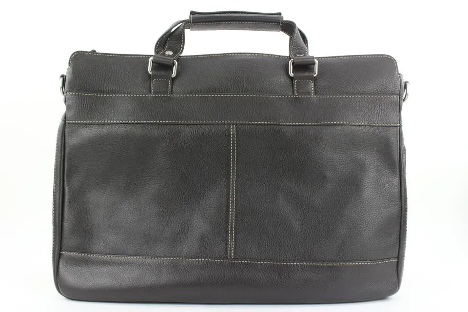 Levenger Dark Brown Leather Carrie Messenger Laptop Bag 28lev114
