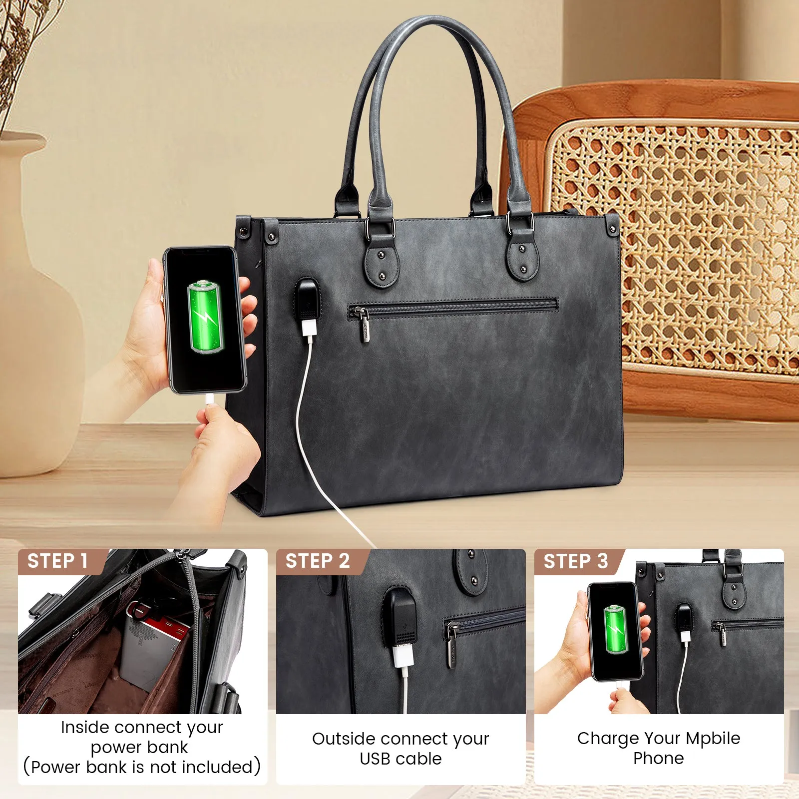 Lila Laptop Tote