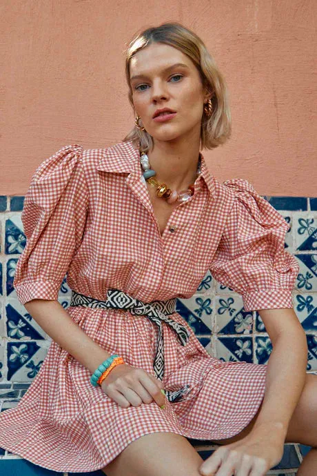 McCAULEY DRESS - TERRACOTTA GINGHAM