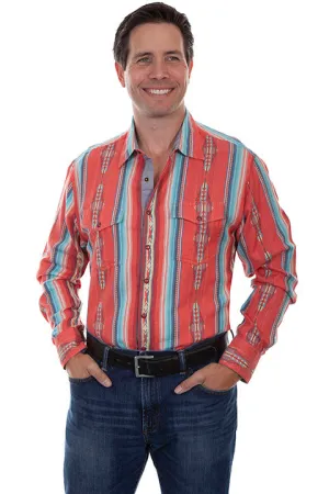 Men's Signature Shirt Collection: Coral Serape Print