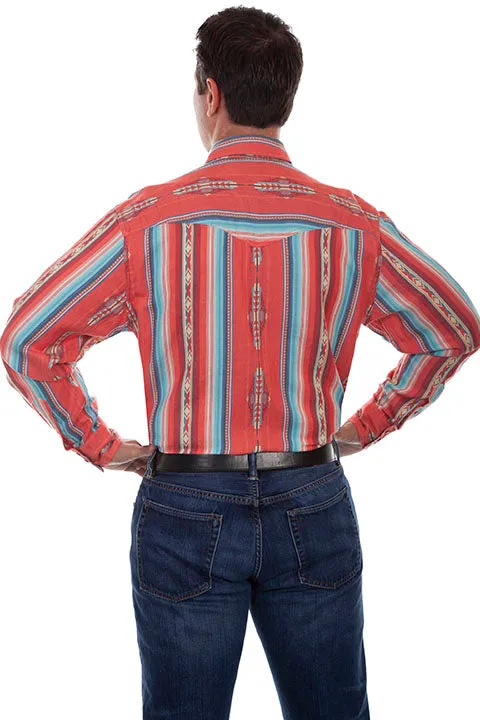 Men's Signature Shirt Collection: Coral Serape Print