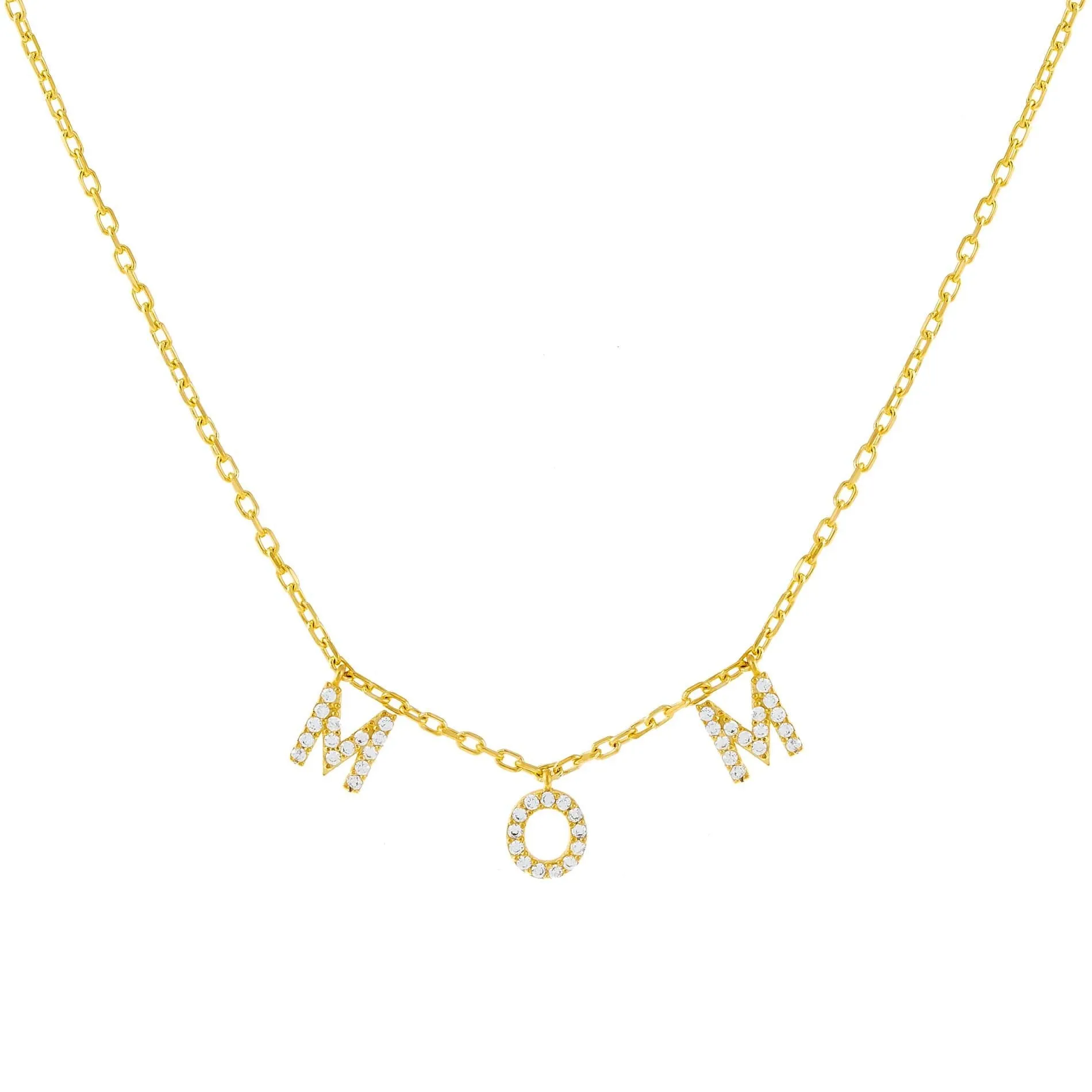 Mini Pavé Mom Necklace