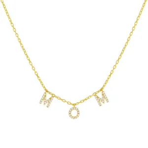 Mini Pavé Mom Necklace