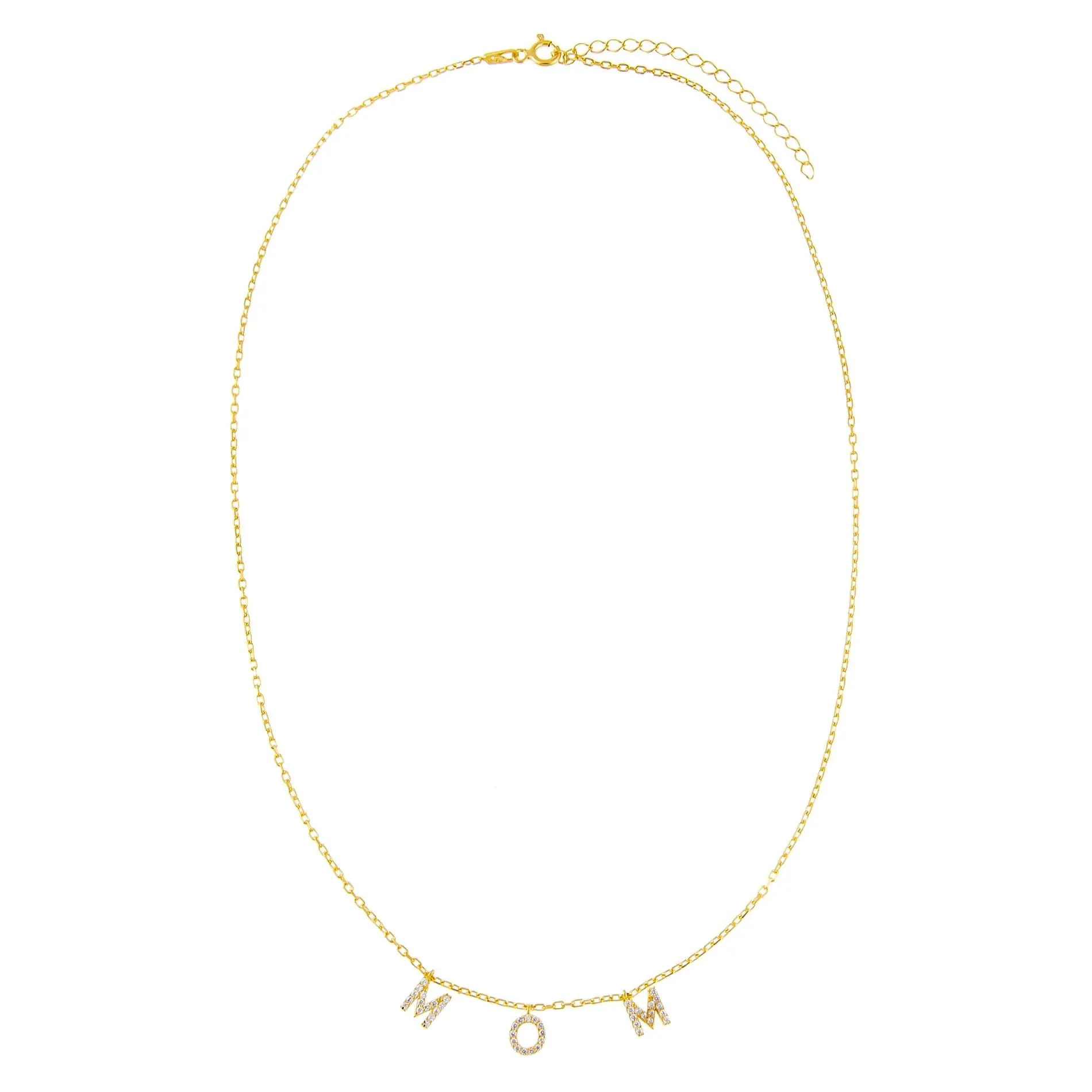 Mini Pavé Mom Necklace