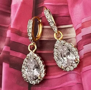 mini pave hoop teardrops -restocked!