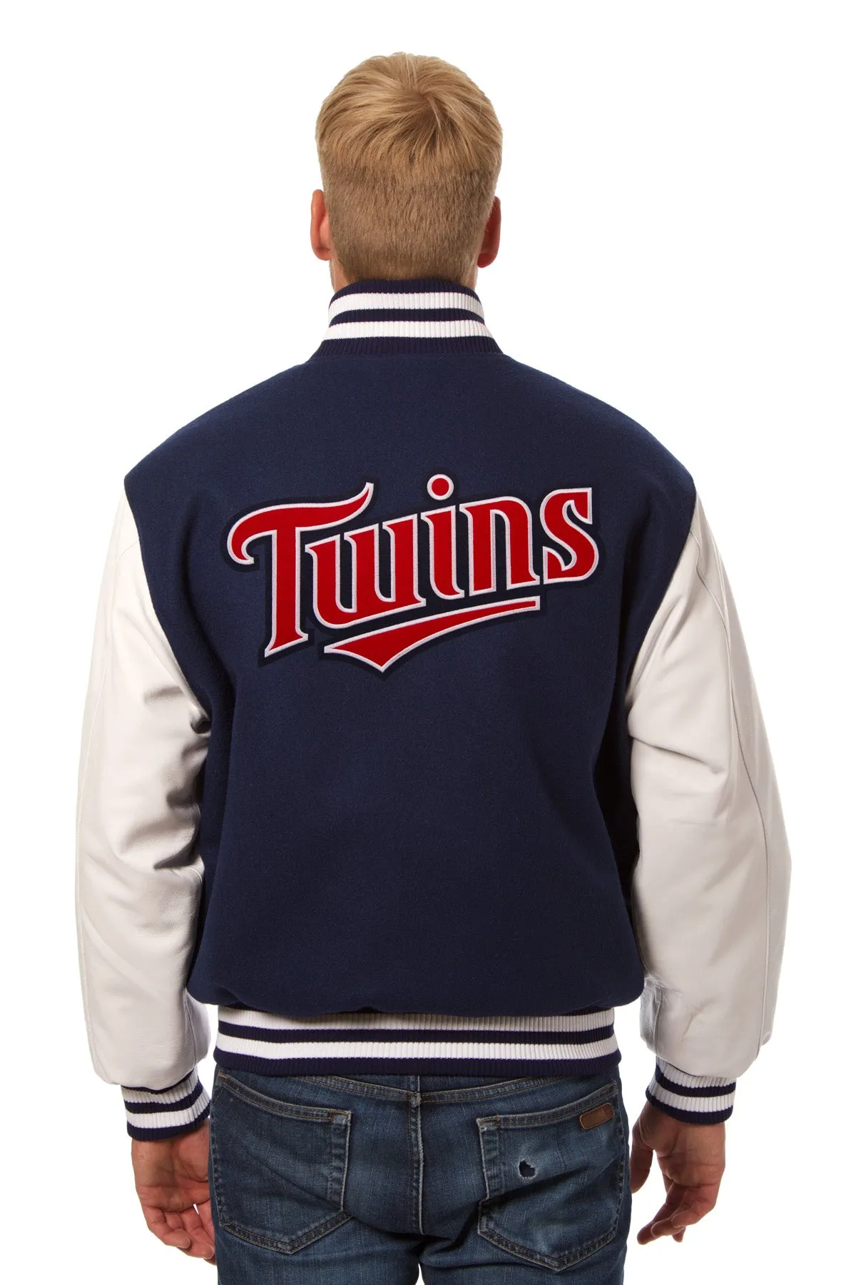 Minnesota Twins Embroidered Wool and Leather Jacket