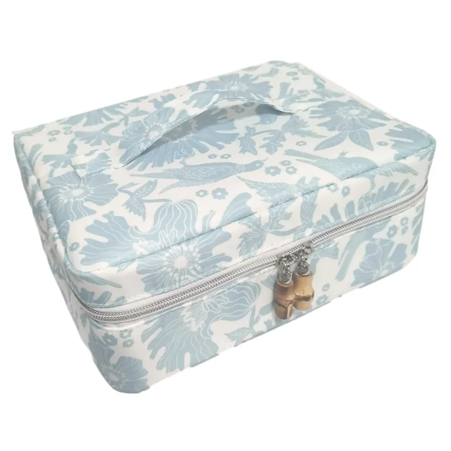Monogrammed Travel Case - Cosmetic Bag - TRVL Design - On The Case - Lattice Blush or Floral Mist