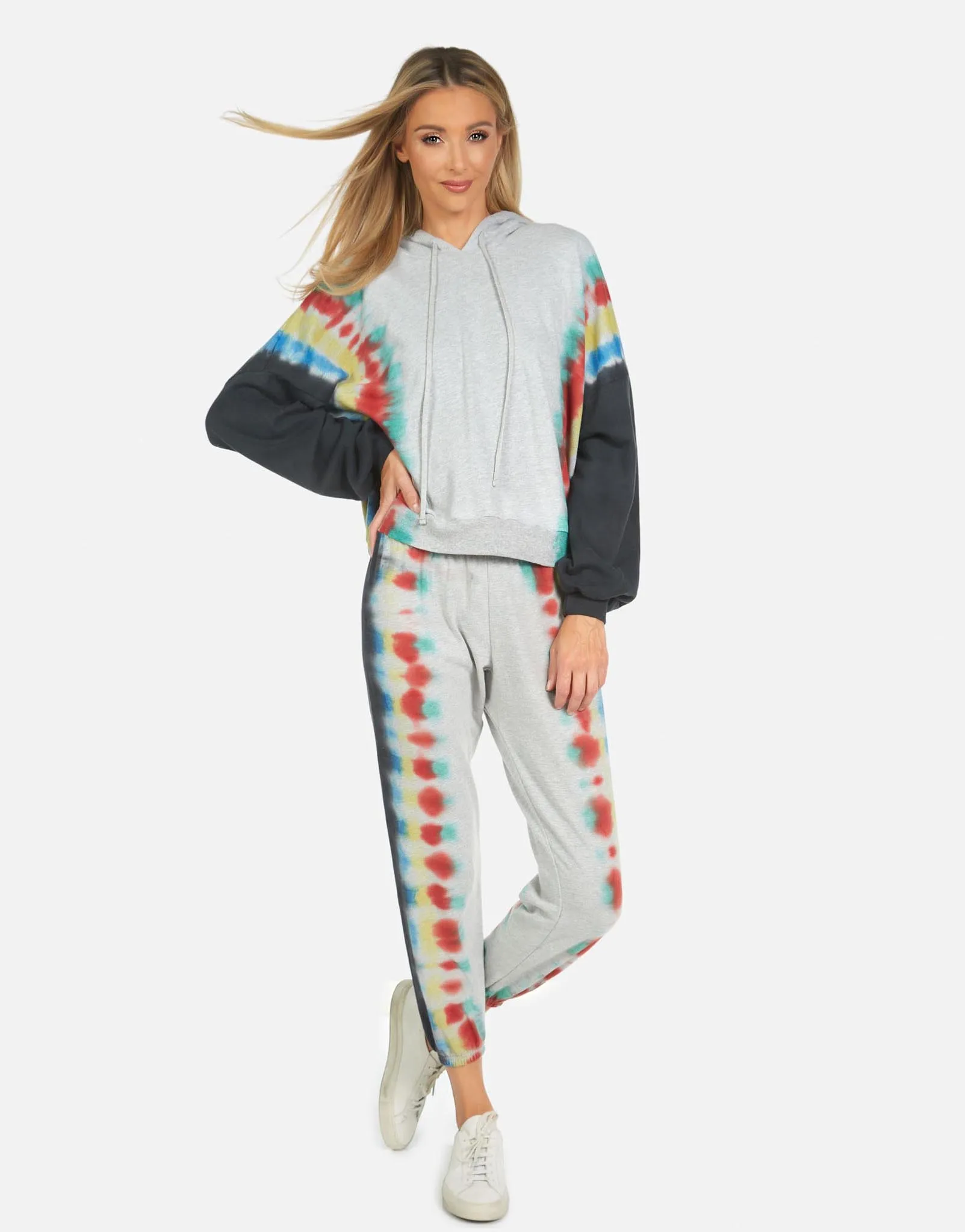 Nate LE Rainbow Stripe Crop Sweatpant