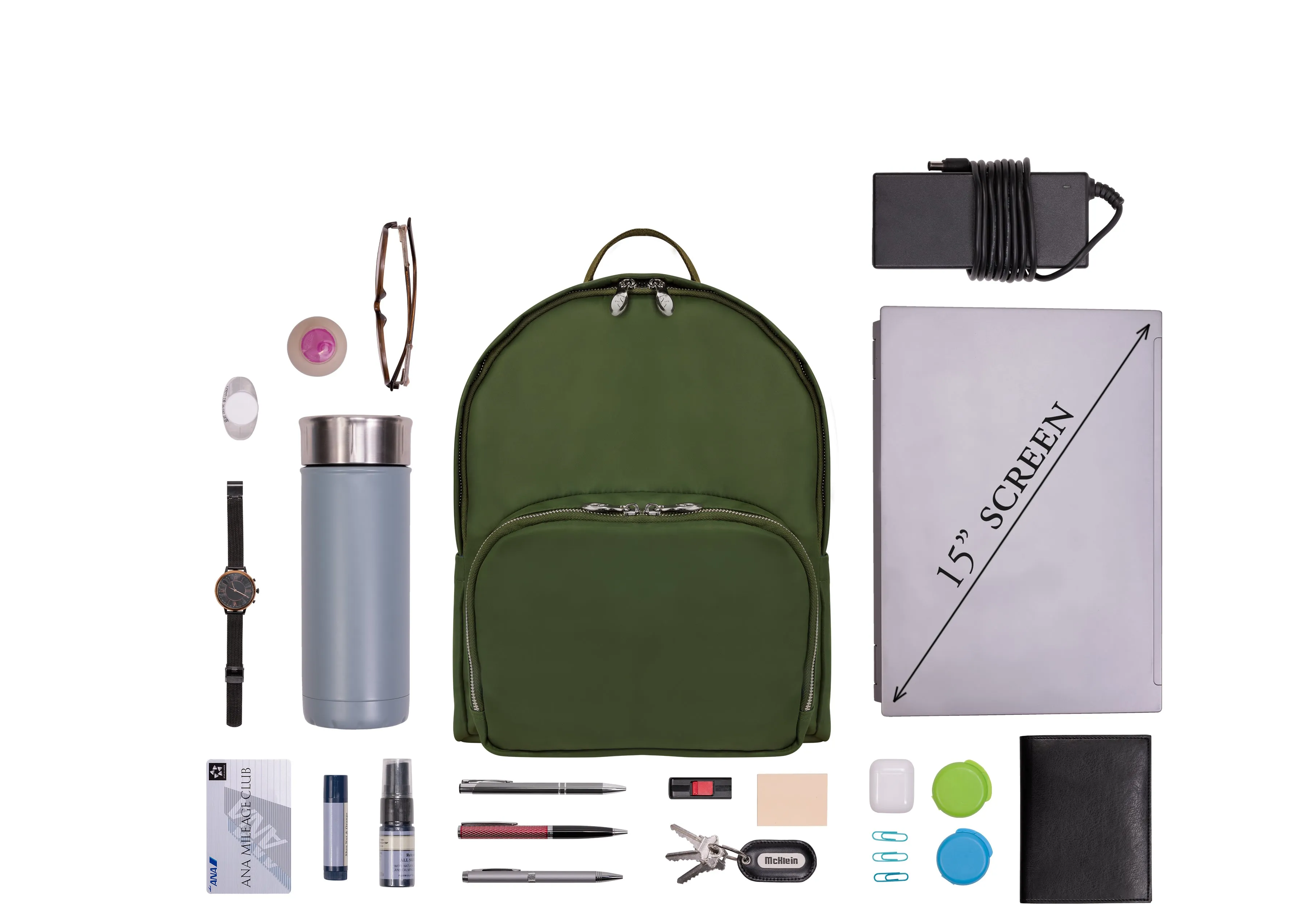 NEOSPORT | 15” Nylon Classic U Shape Laptop Backpack