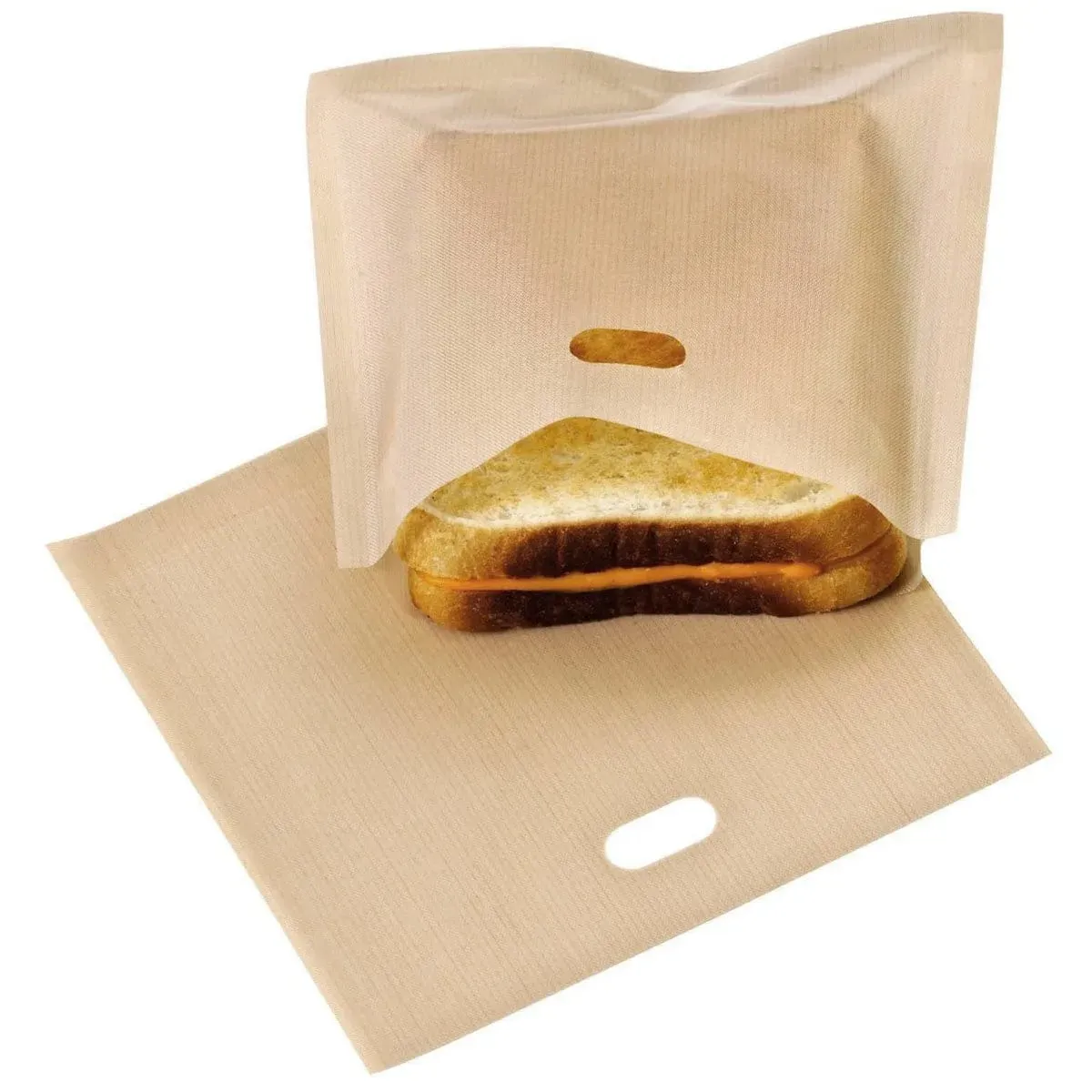 Pack of 2 Reusable Non-Stick Toaster Bags Toasted Sandwich Pockets