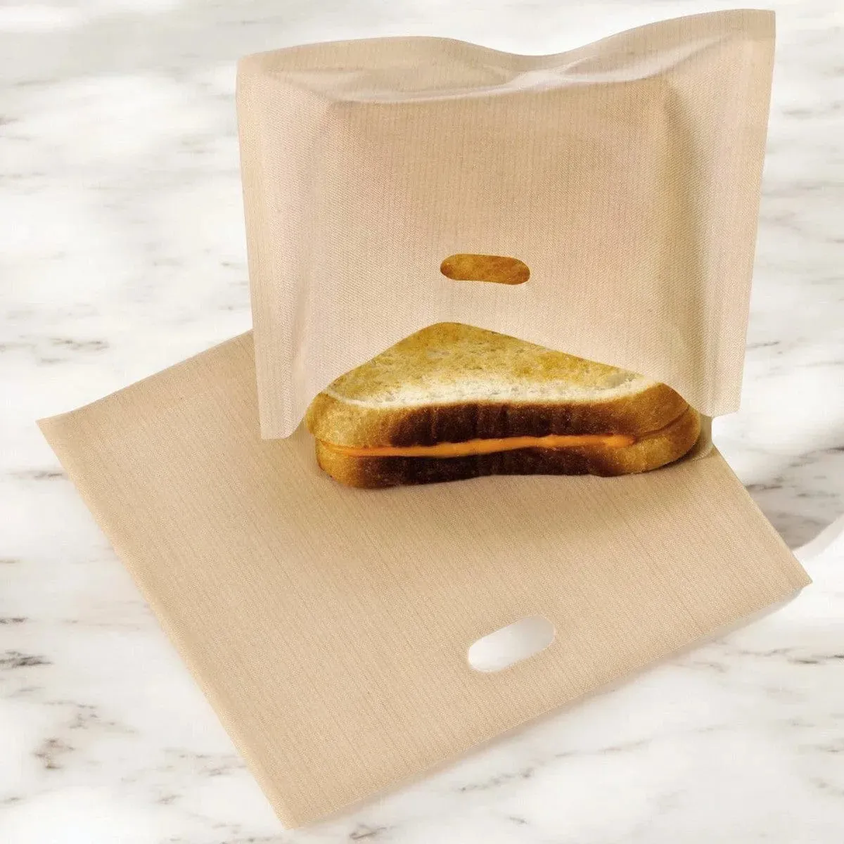 Pack of 2 Reusable Non-Stick Toaster Bags Toasted Sandwich Pockets