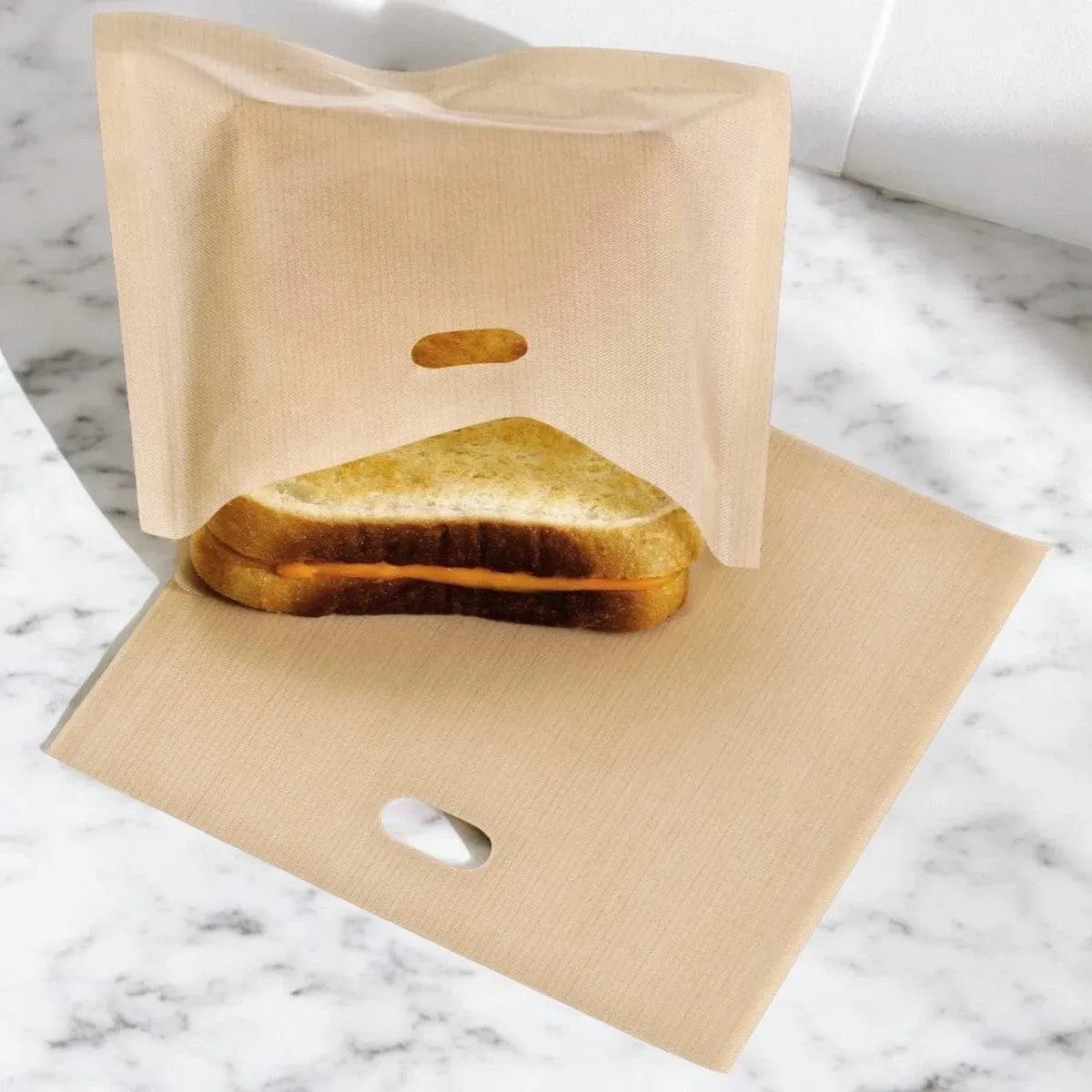 Pack of 2 Reusable Non-Stick Toaster Bags Toasted Sandwich Pockets