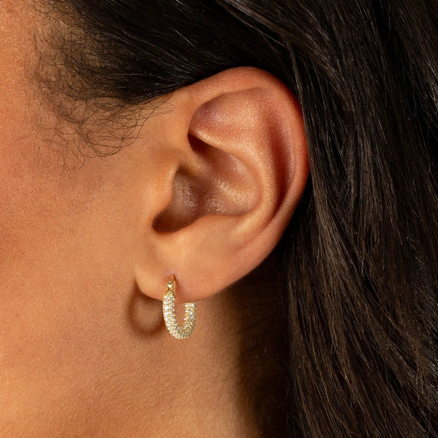Pavé Mini Hoop Earring