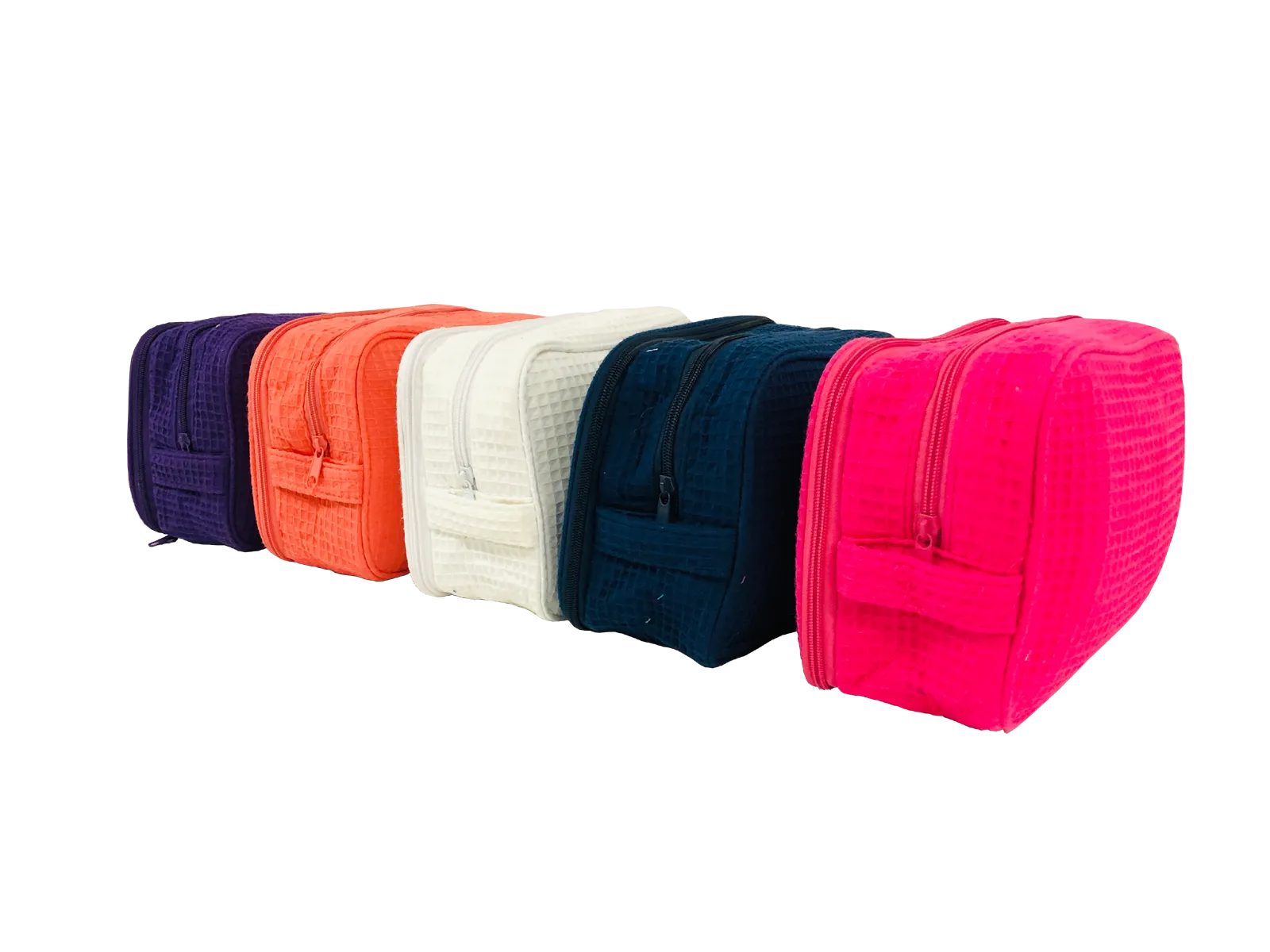 Phi Mu Waffle Weave Cosmetic Bag