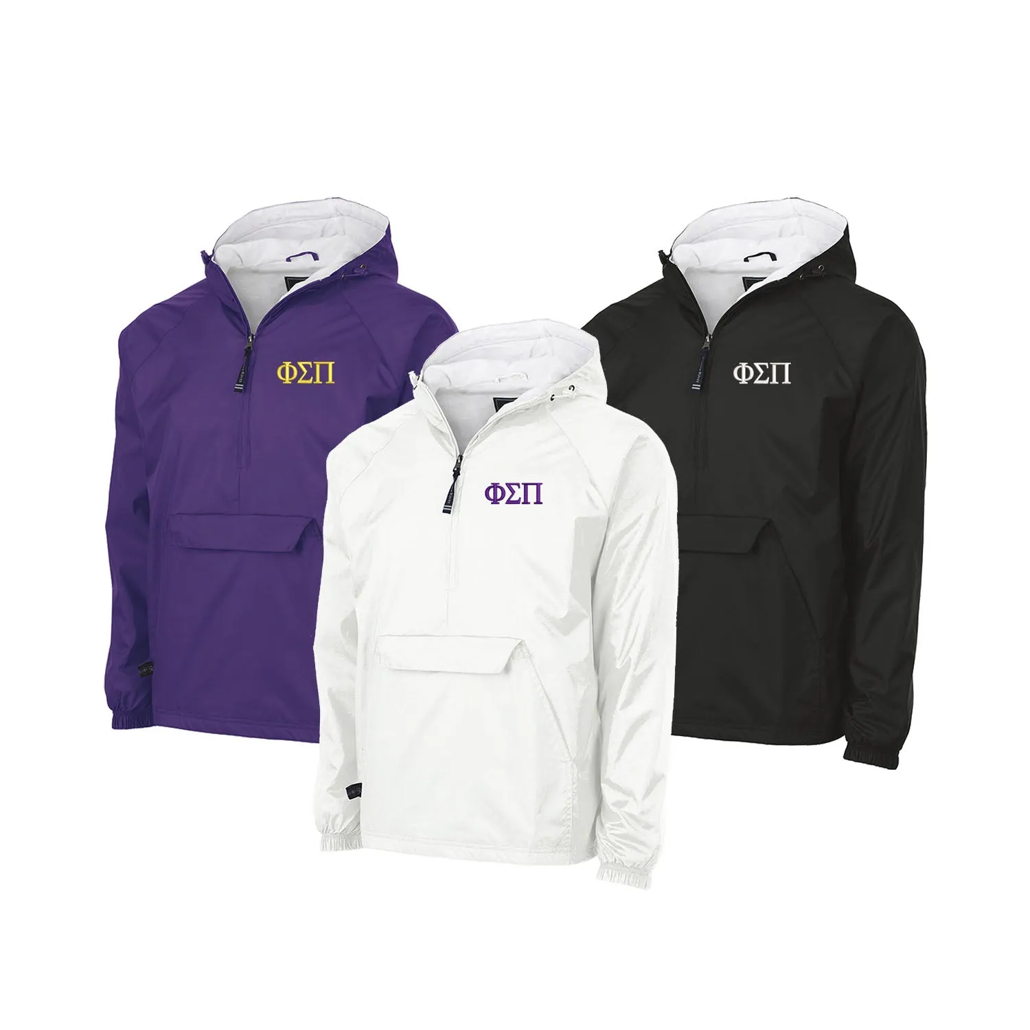 Phi Sigma Pi Flannel Lined Windbreaker  - Letters