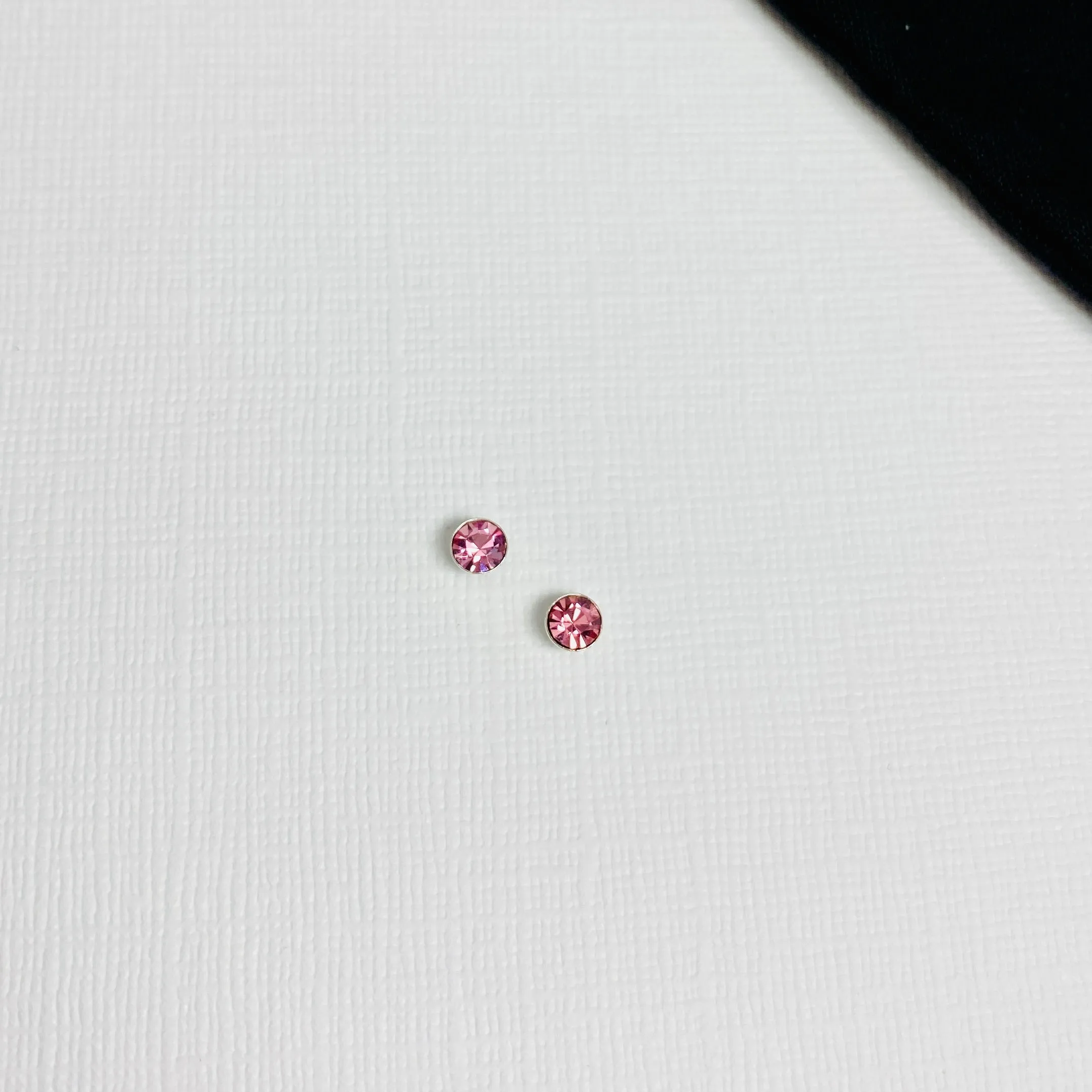 Pink Crystal Stud Earrings