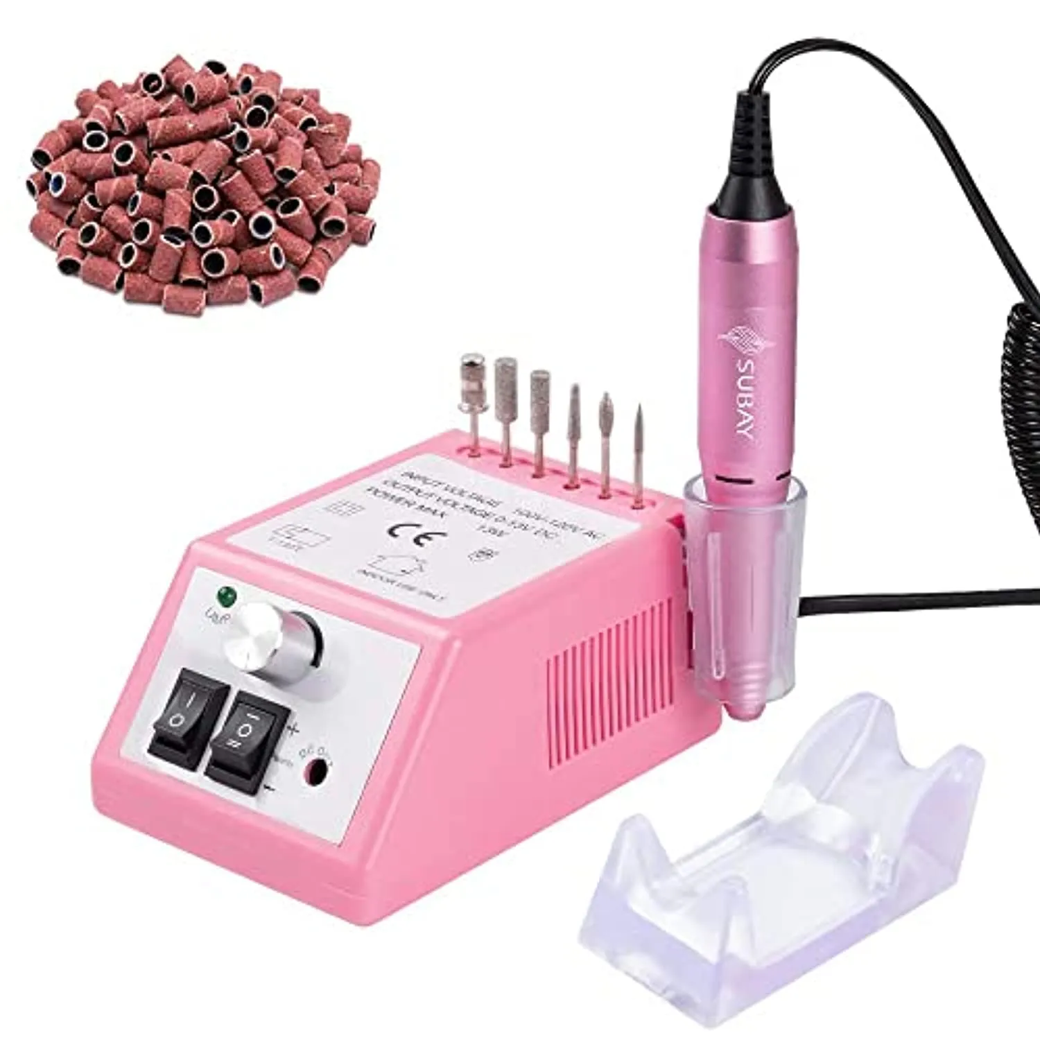 Professional Finger Toe Nail Care Electric Nail Drill Machine Manicure Pedicure Kit with 5 Boxes Nail Art Rhinestones Kit with 36 Pots Foils Flakes