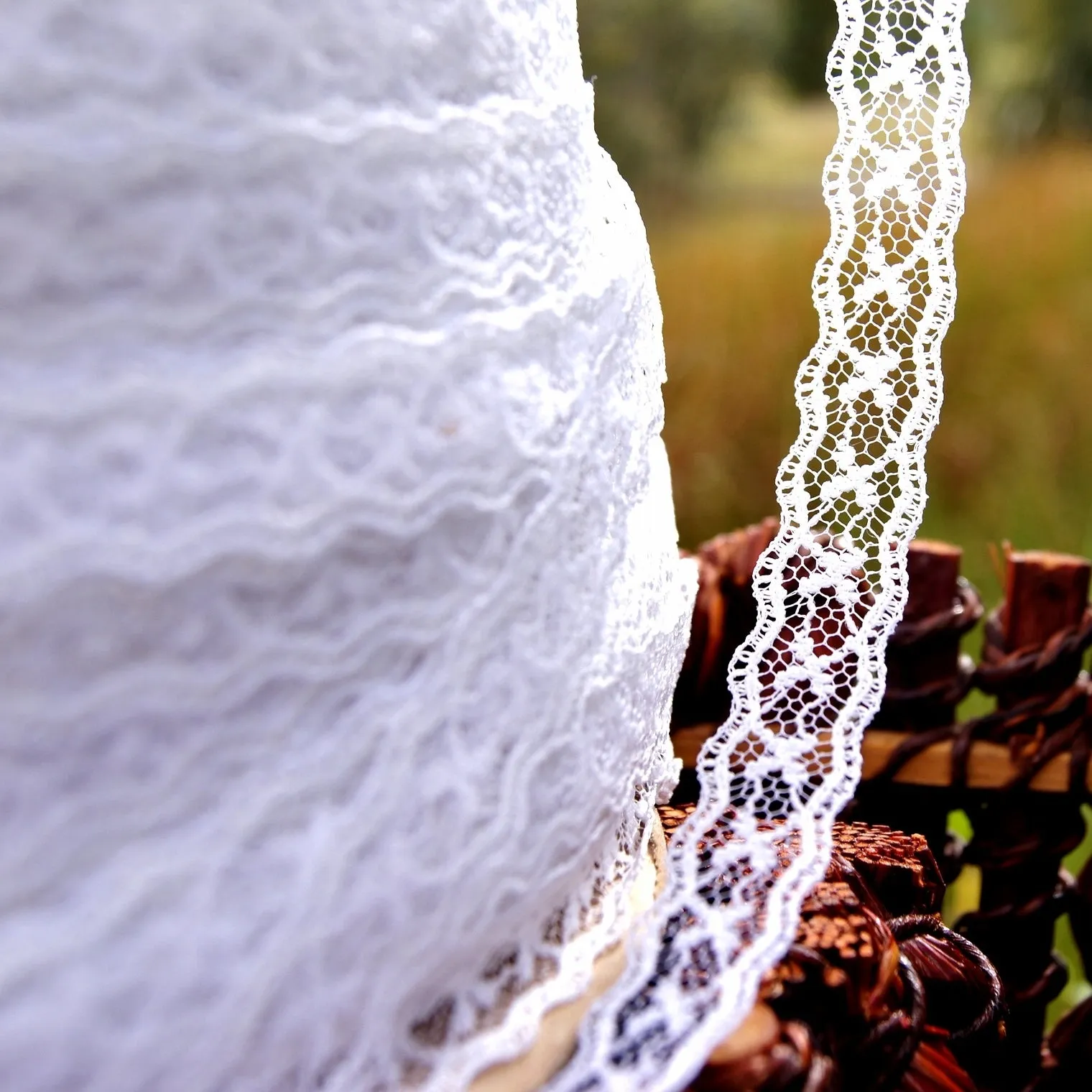 Pure White Tiny Galloon Lace Trim ⅝" wide