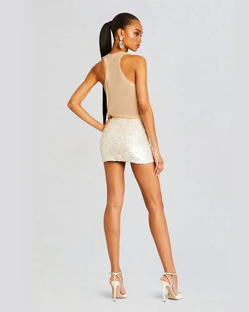 RETROFETE | Arwen Sequin Skirt | Beige/White