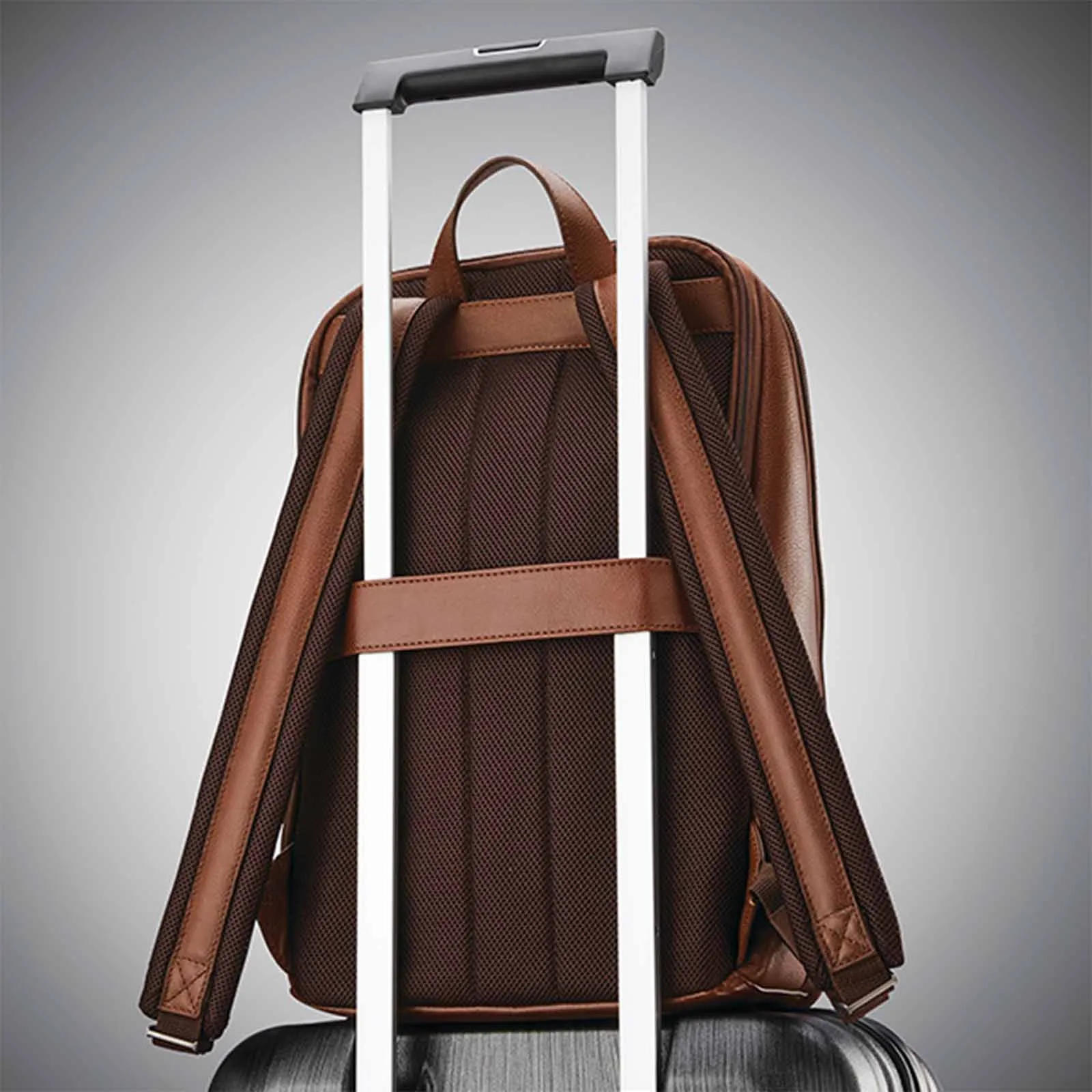 Samsonite Classic Leather 14.1 Inch Laptop Backpack Cognac