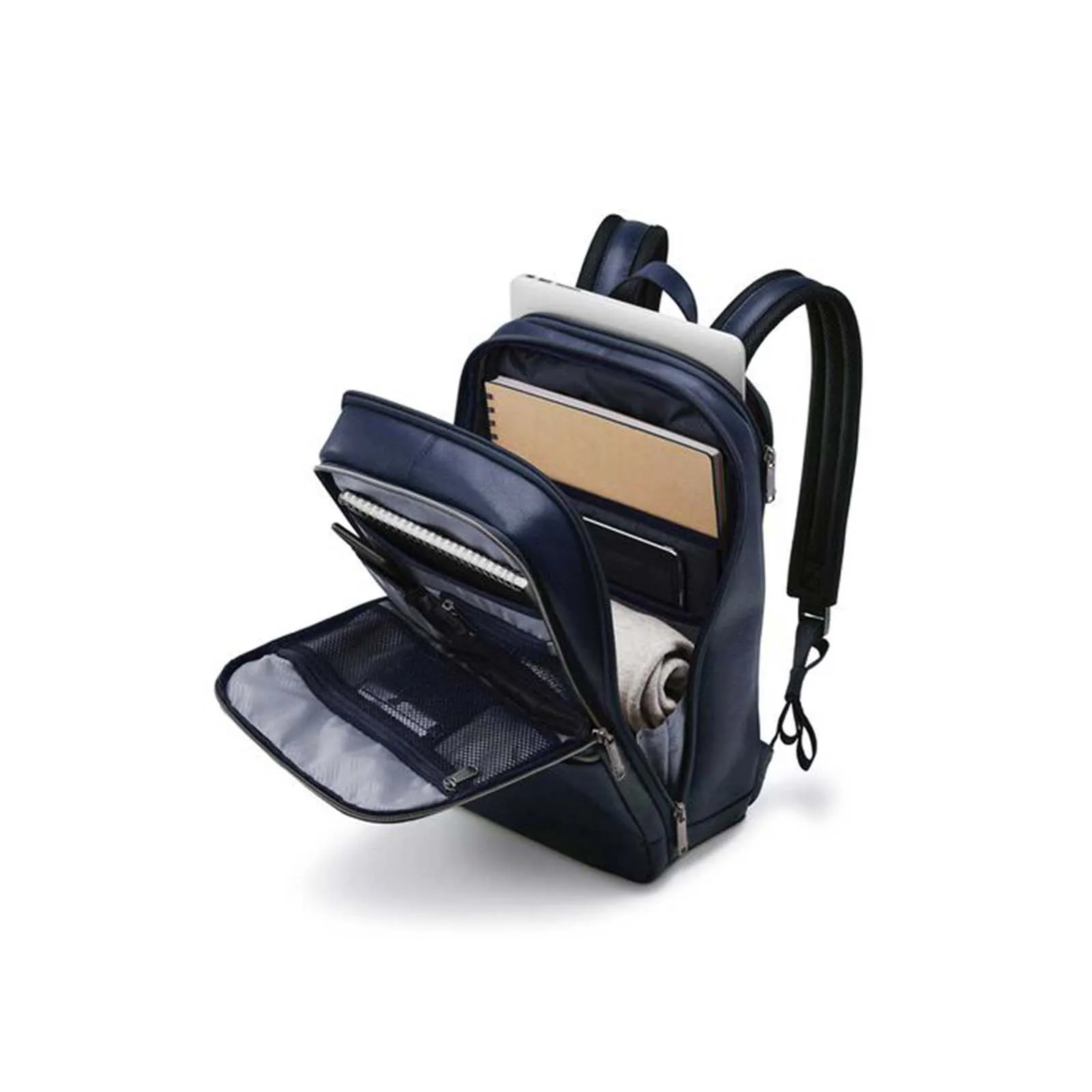 Samsonite Classic Leather 14.1 Inch Laptop Backpack Navy