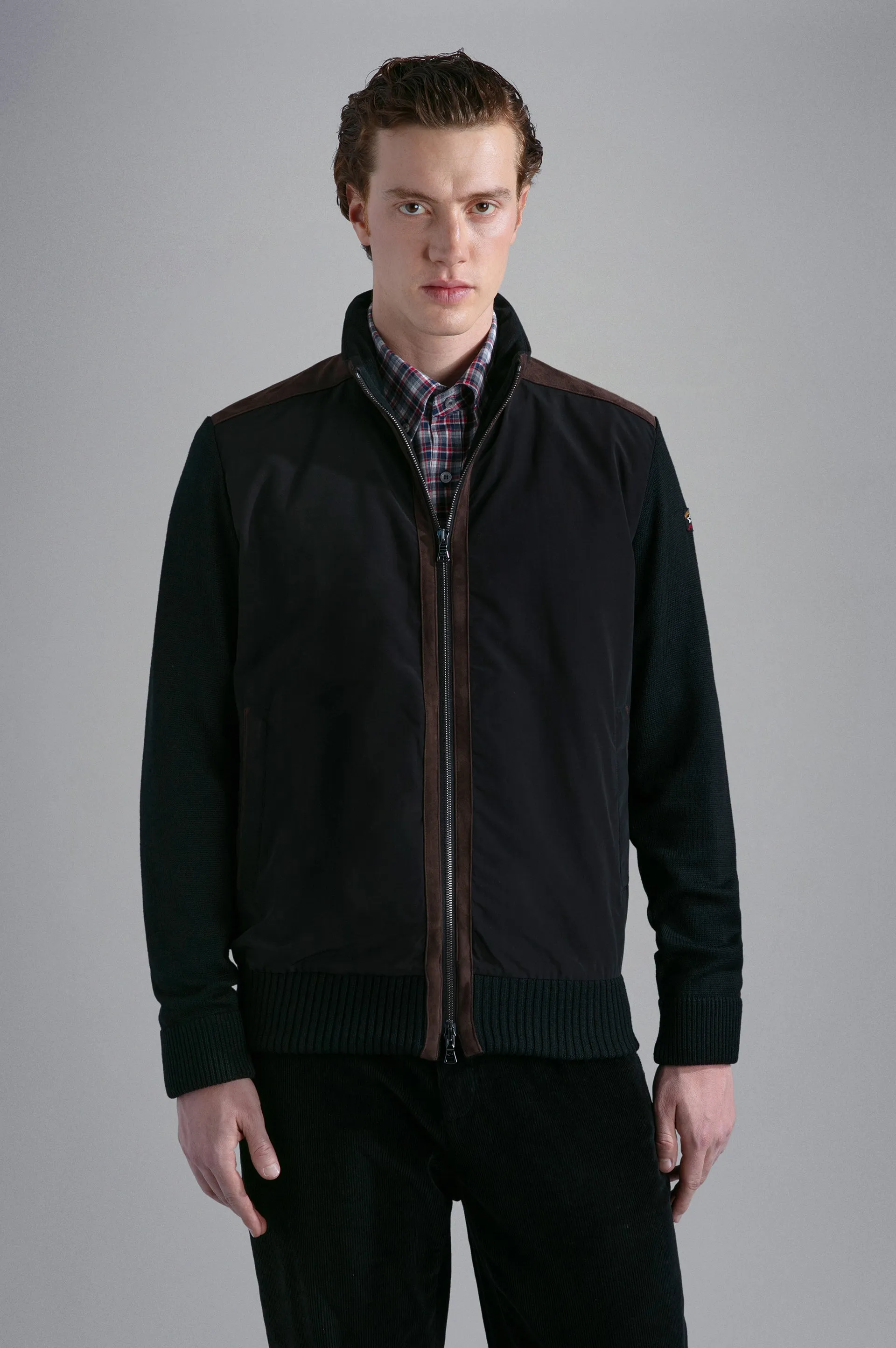 Save the Sea Aqua Leather Hybrid Blouson in Black