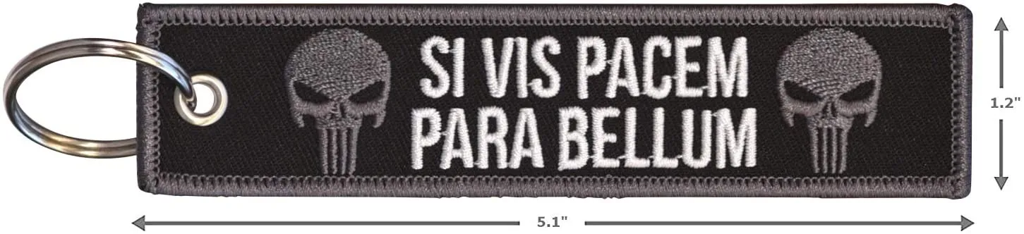 SI VIS PACEM PARA BELLUM Keychain Tag with Key Ring and Carabiner