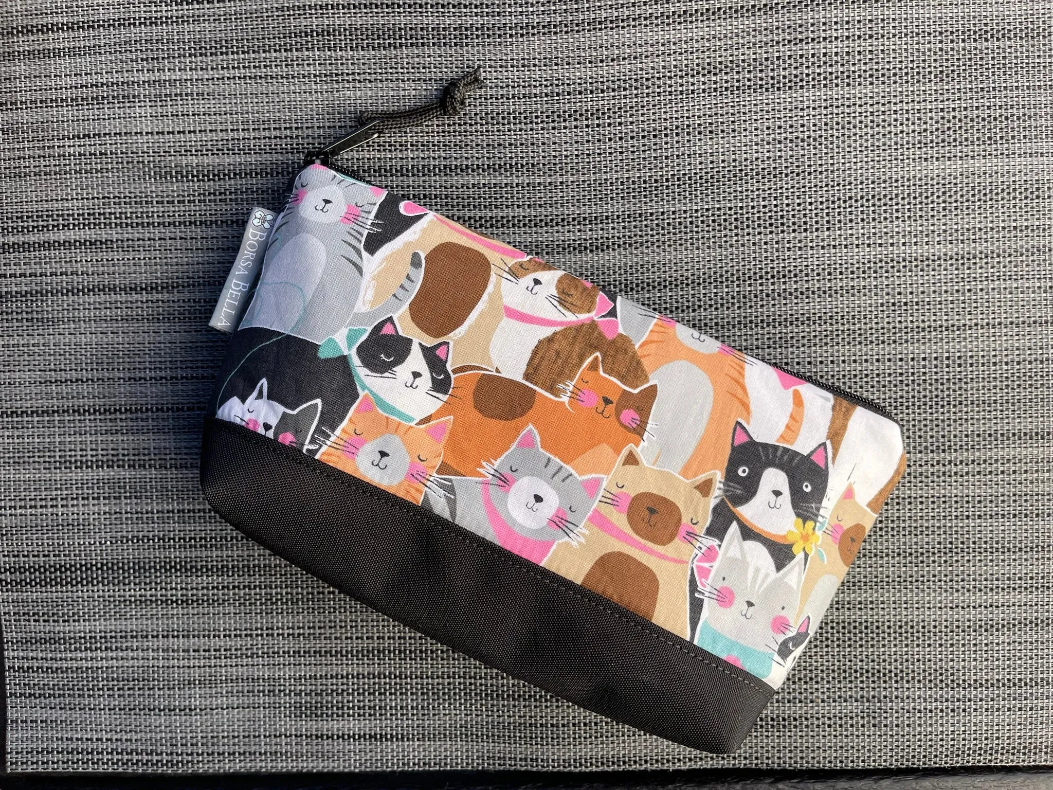 Side Kick Gusseted Zippered Pouch Cattitude Fabric