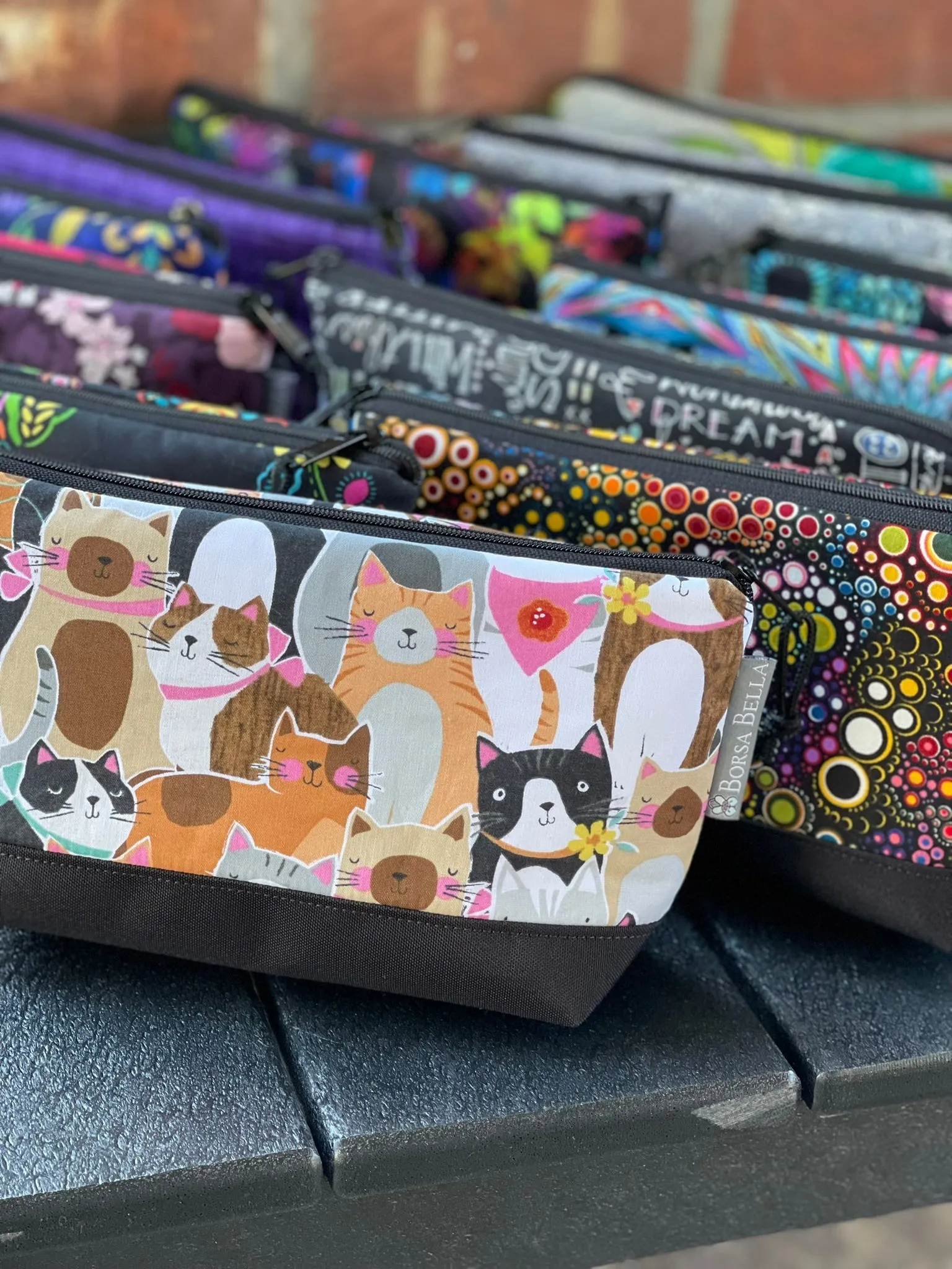 Side Kick Gusseted Zippered Pouch Cattitude Fabric