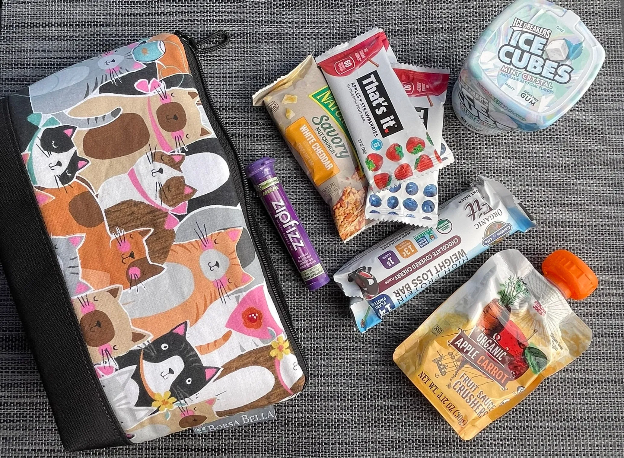 Side Kick Gusseted Zippered Pouch Cattitude Fabric