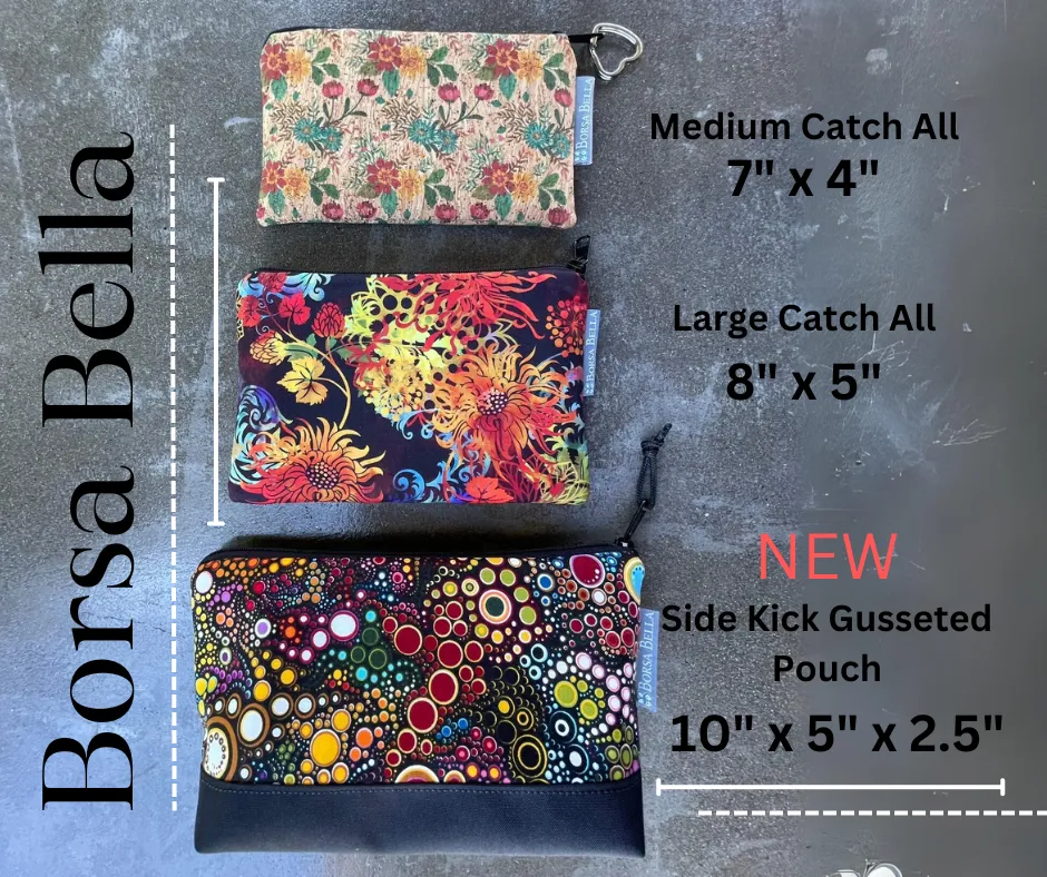 Side Kick Gusseted Zippered Pouch Cattitude Fabric