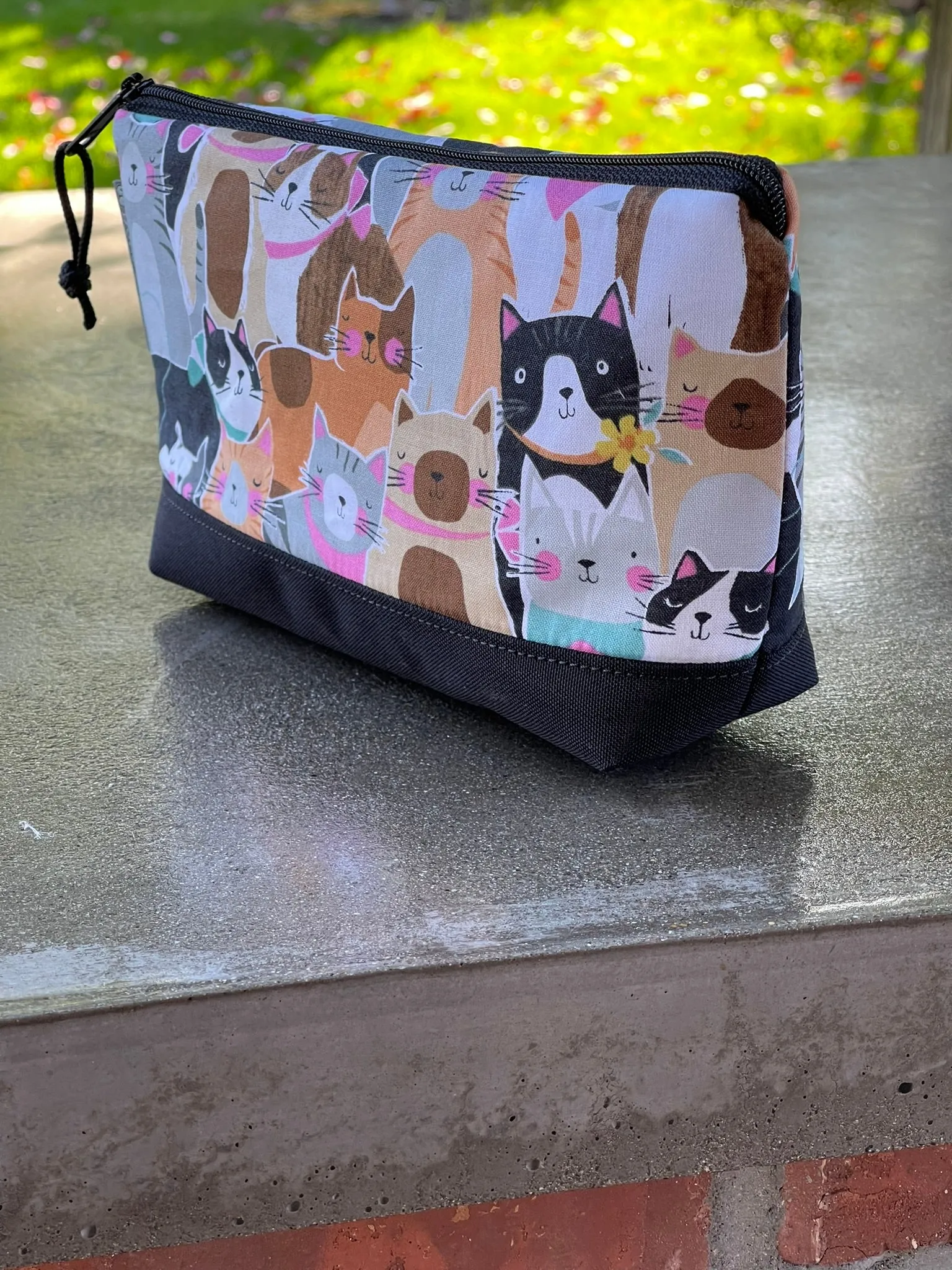 Side Kick Gusseted Zippered Pouch Cattitude Fabric