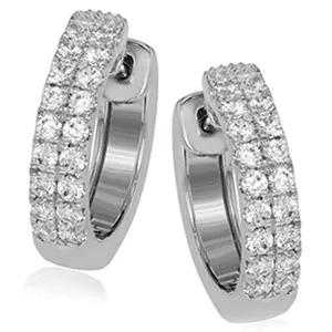 Simon G. White Gold Classic Mini-Hoop Diamond Huggie Earrings