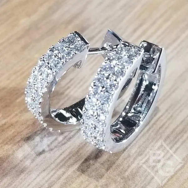 Simon G. White Gold Classic Mini-Hoop Diamond Huggie Earrings