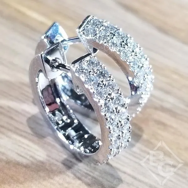 Simon G. White Gold Classic Mini-Hoop Diamond Huggie Earrings