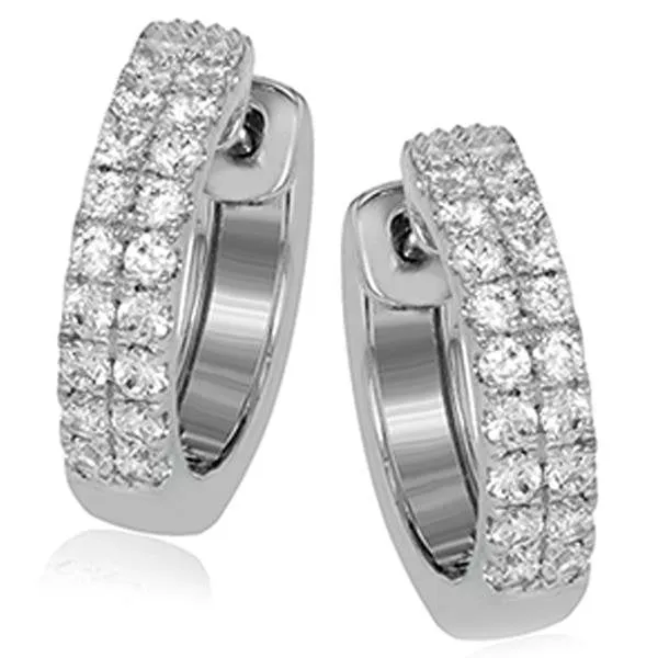 Simon G. White Gold Classic Mini-Hoop Diamond Huggie Earrings