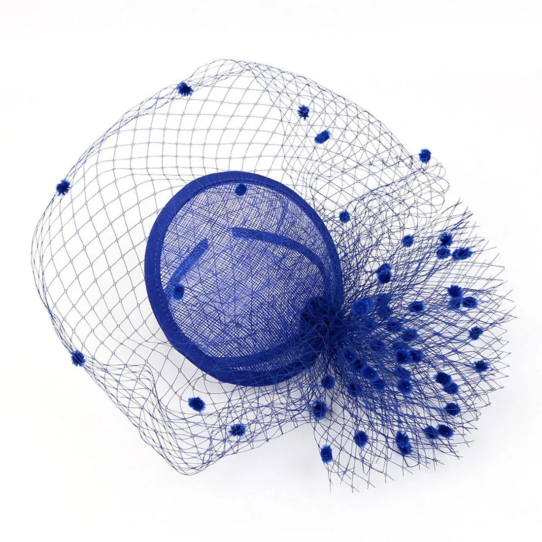 Sinamay Feather Fascinators Womens Pillbox Flower Derby Hat with Headband Clip