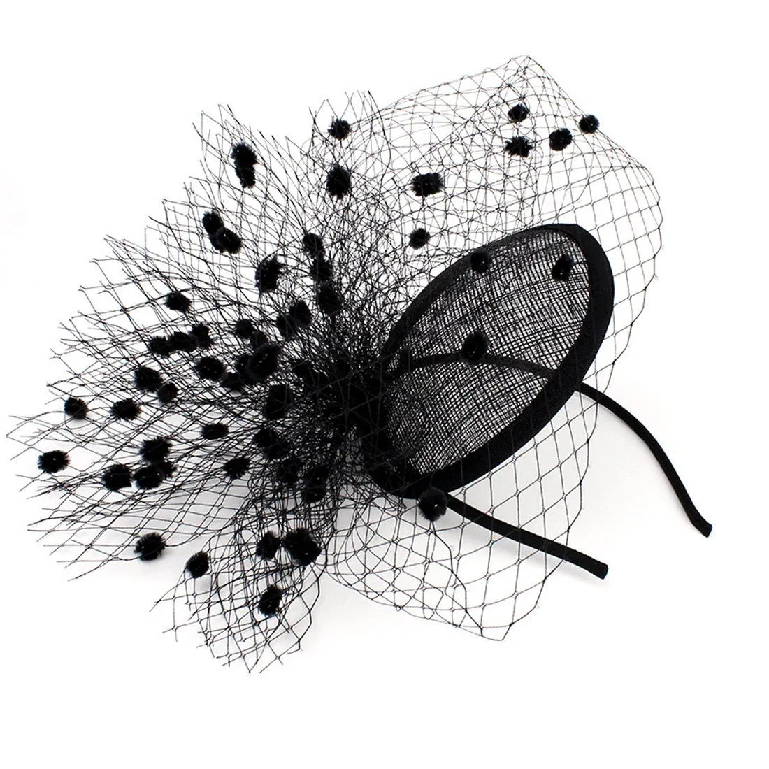 Sinamay Feather Fascinators Womens Pillbox Flower Derby Hat with Headband Clip
