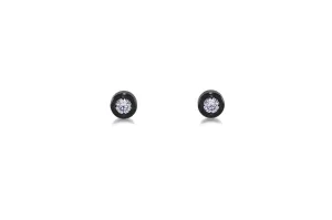 Stainless Steel Solitaire Stud Earrings