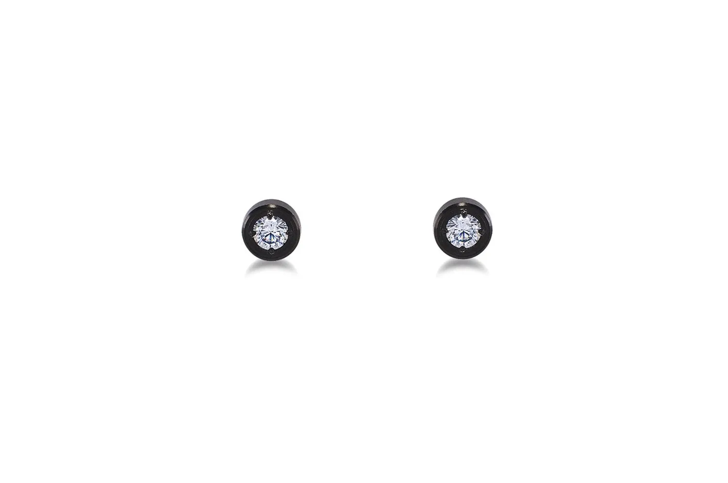 Stainless Steel Solitaire Stud Earrings