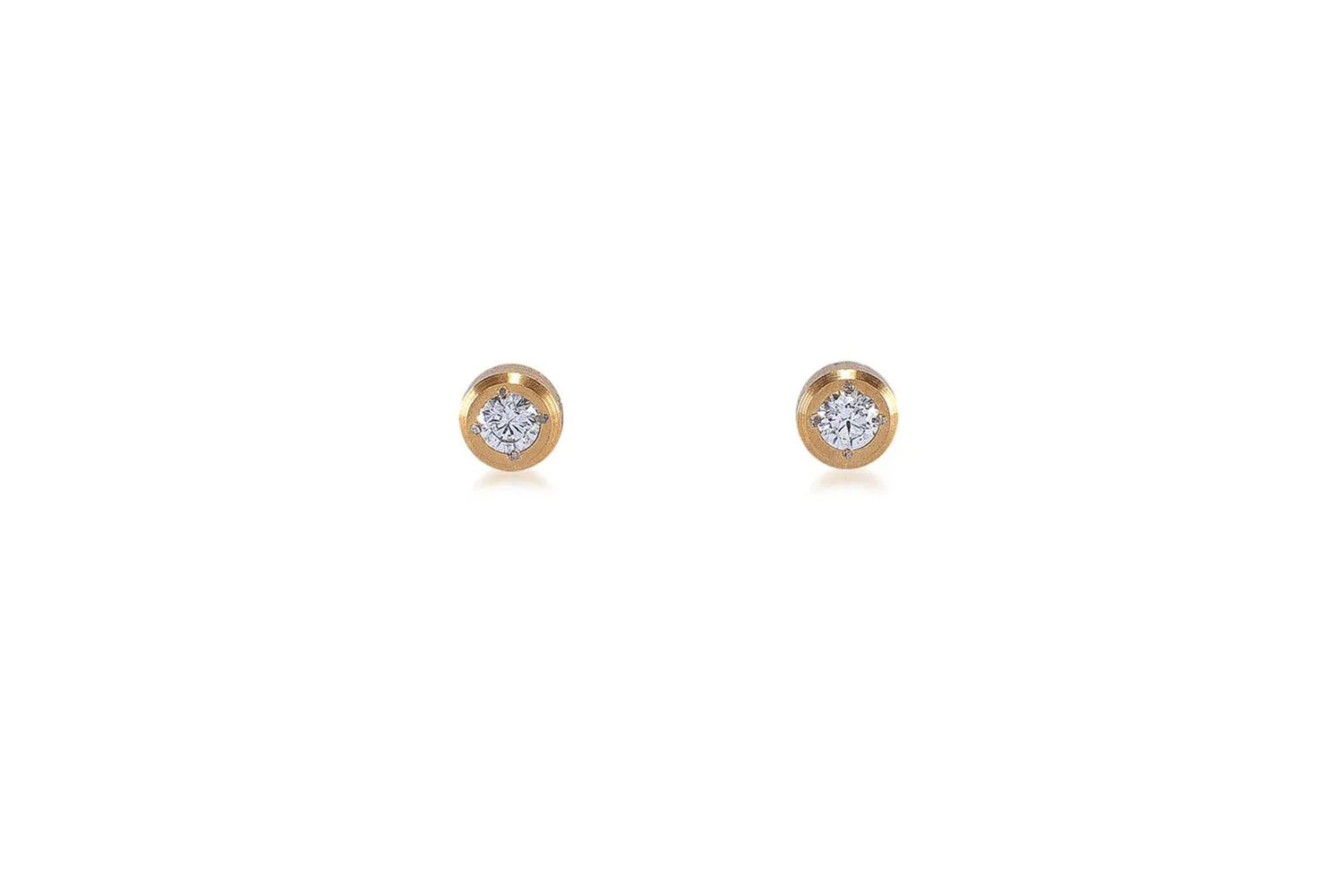 Stainless Steel Solitaire Stud Earrings