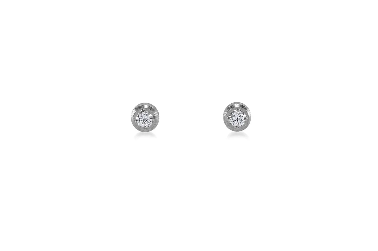 Stainless Steel Solitaire Stud Earrings