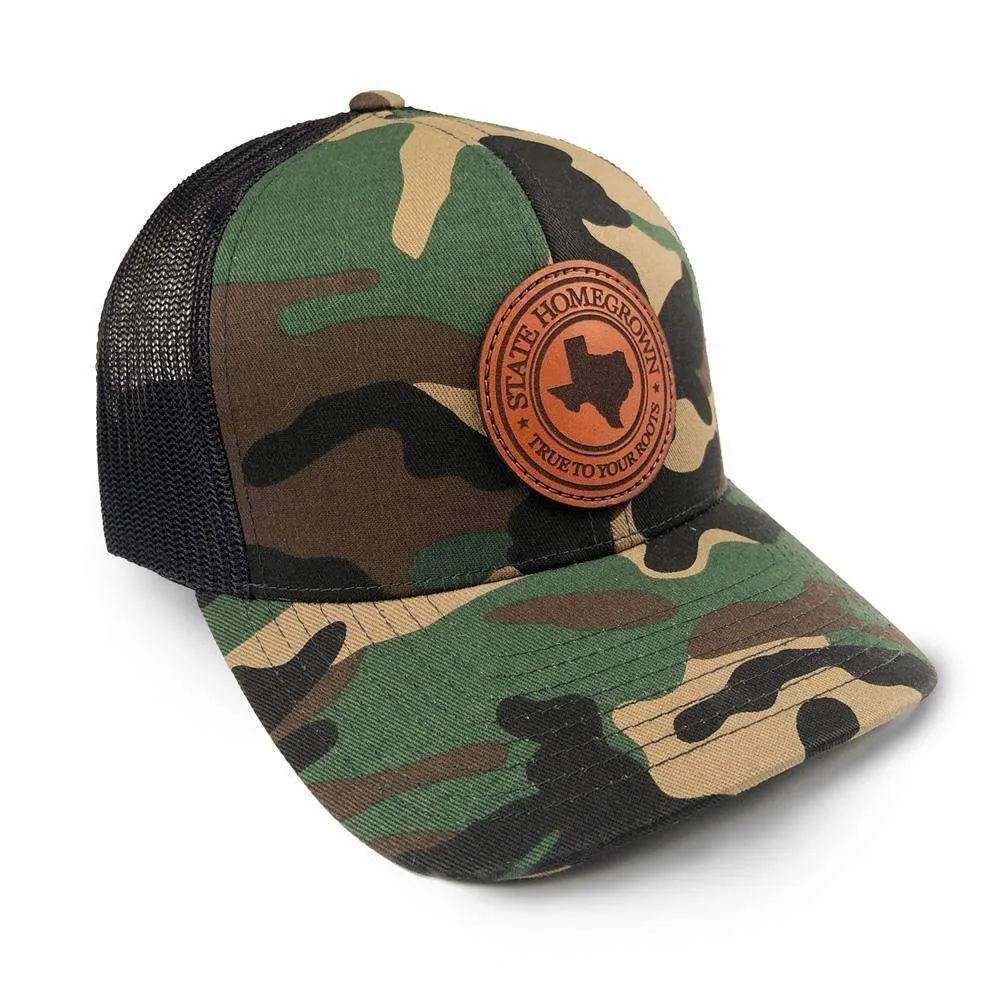 Texas Pride Leather Patch Trucker Hat