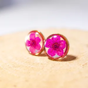 Tiny pink flower studs