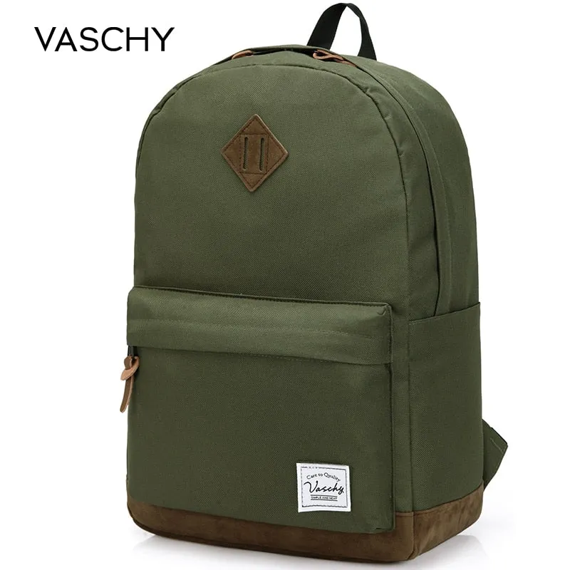 VASCHY Unisex Classic Water Resistant Backpack 15.6Inch Laptop Capacity