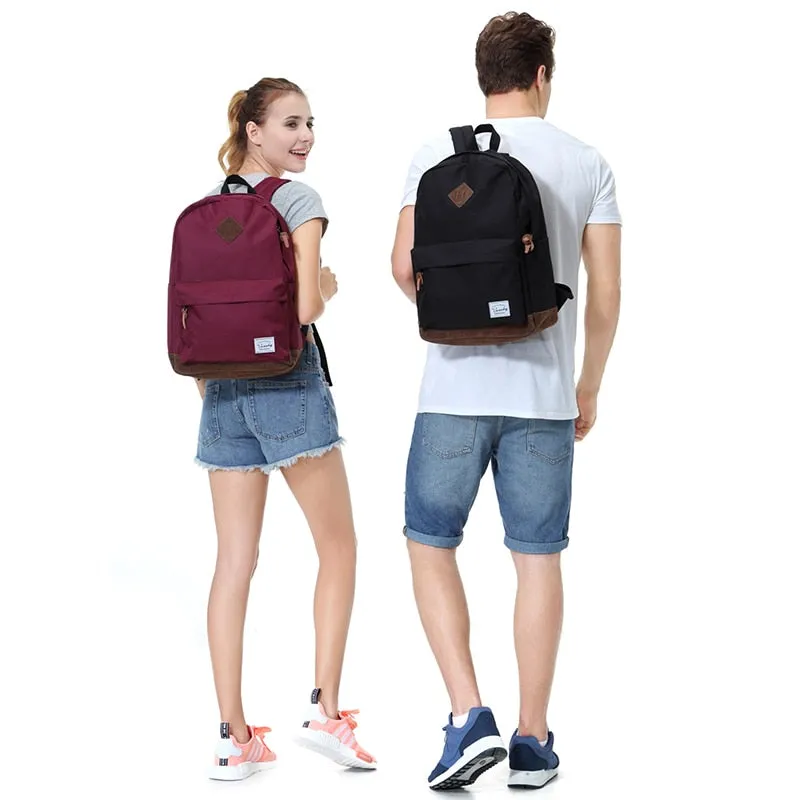 VASCHY Unisex Classic Water Resistant Backpack 15.6Inch Laptop Capacity