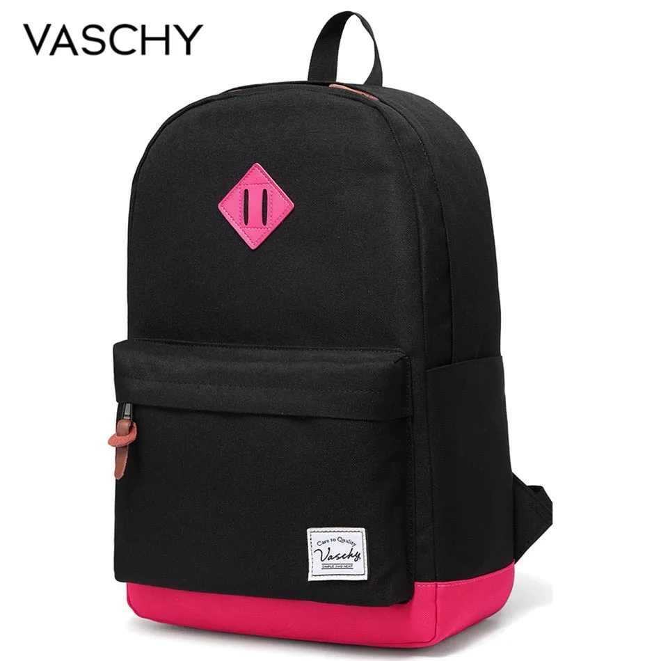 VASCHY Unisex Classic Water Resistant Backpack 15.6Inch Laptop Capacity