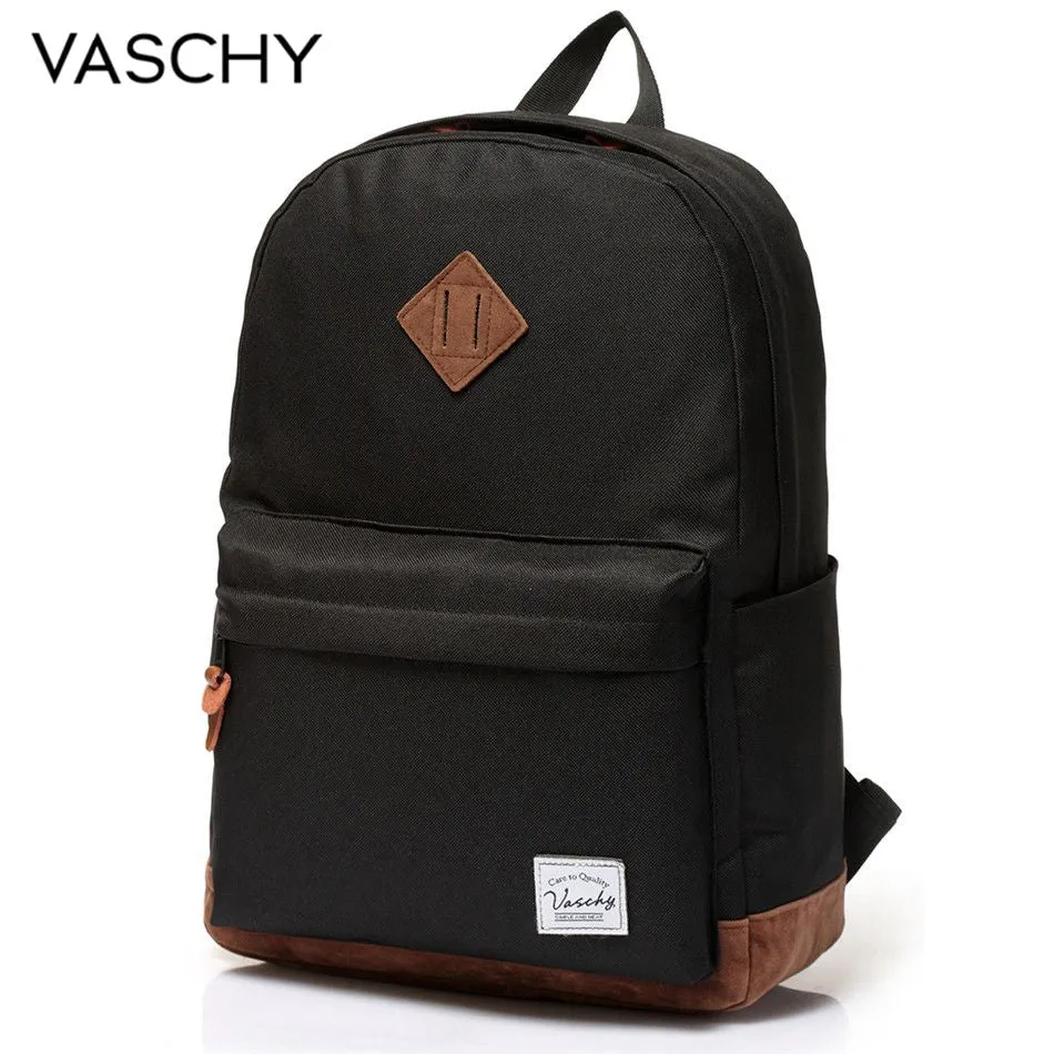 VASCHY Unisex Classic Water Resistant Backpack 15.6Inch Laptop Capacity