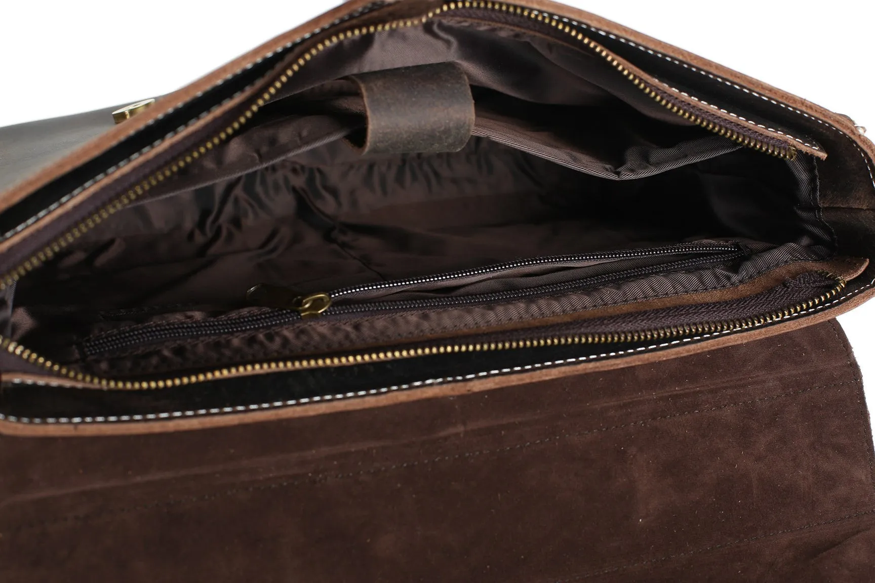 Vintage Style Leather Briefcase Messenger Bag Satchel Bag Crossbody Shoulder Bag
