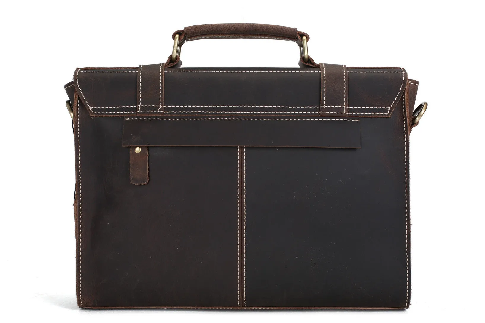 Vintage Style Leather Briefcase Messenger Bag Satchel Bag Crossbody Shoulder Bag